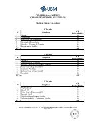 matriz curricular 2008 - UBM