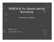 BABOKÂ® by Speed-dating Workshop - SBS Documents