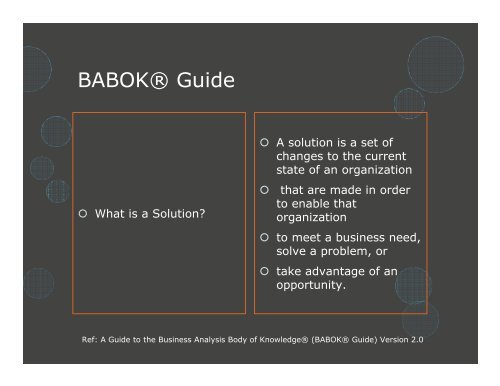 BABOKÂ® by Speed-dating Workshop - SBS Documents