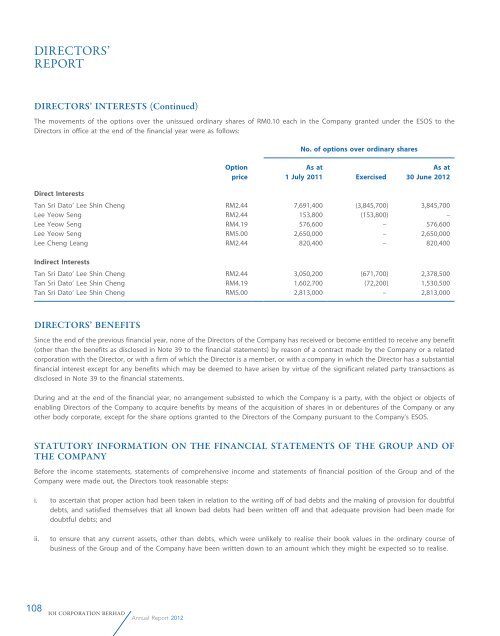 Annual Report 2012 - IOI Group