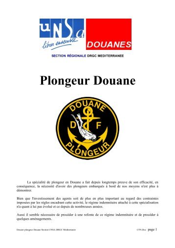 Plongeur Douane - UNSA Douanes