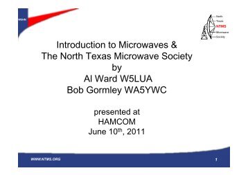 Introduction to Microwaves & The North Texas Microwave ... - NTMS