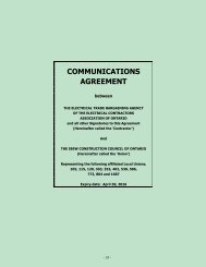 COMMUNICATIONS AGREEMENT - IBEW Local 353