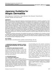 Japanese Guideline for Atopic Dermatitis - Allergology International