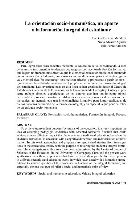 La orientaciÃ³n socio-humanÃ­stica, un aporte a la formaciÃ³n integral ...