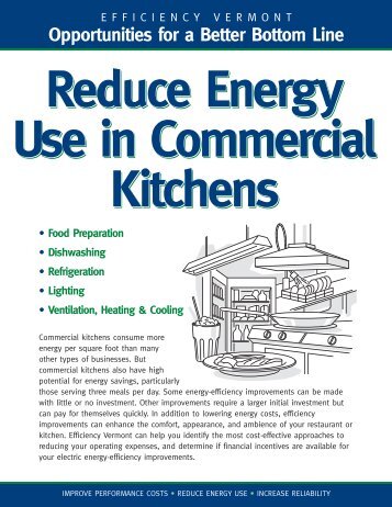 Commercial Kitchens Technical Brief - Efficiency Vermont