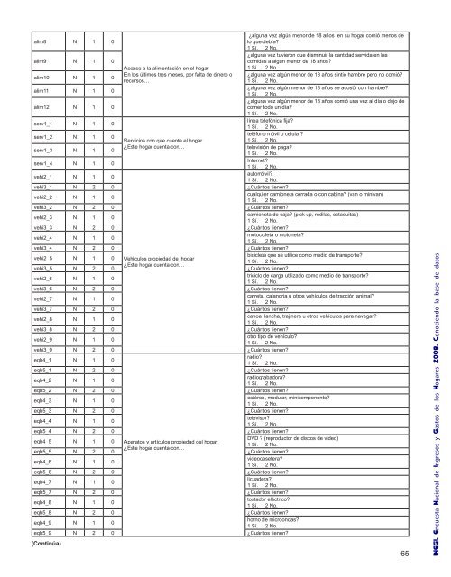 Conociendo la base de datos. Encuesta Nacional de ... - Inegi