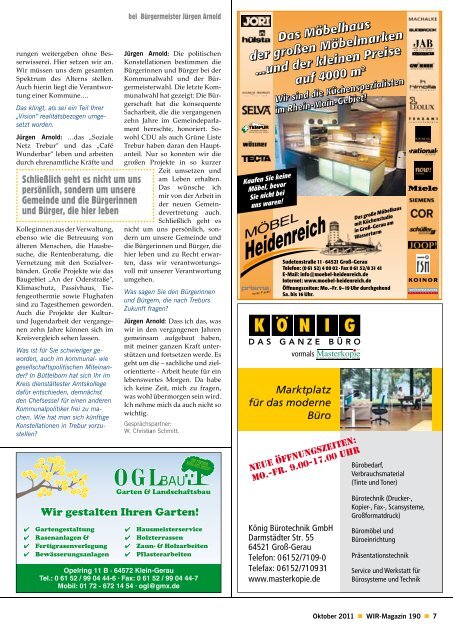 0 61 52 - 5 44 93 oder: 01 72 - Das WIR-Magazin im Gerauer Land