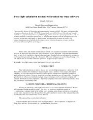 Stray light calculation methods with optical ray trace software