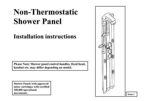 Non-Thermostatic Shower Panel