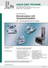 HAUS DER TECHNIK Konstruieren mit Gusswerkstoffen