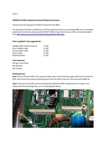 AM5555 FireWire Expansion Board Fitting Instructions - Ams-neve.info