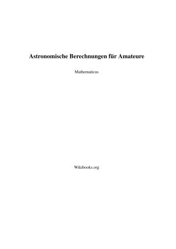 Astronomische Berechnungen für Amateure - Wikimedia