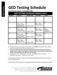 GED Testing Schedule Assessment Center - Ctc.edu