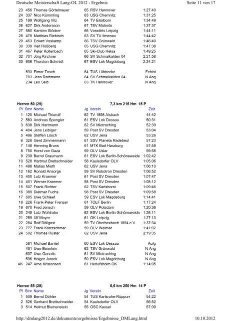 Seite 1 von 17 Deutsche Meisterschaft Lang-OL 2012 - Ergebnis ...