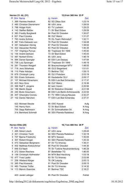 Seite 1 von 17 Deutsche Meisterschaft Lang-OL 2012 - Ergebnis ...