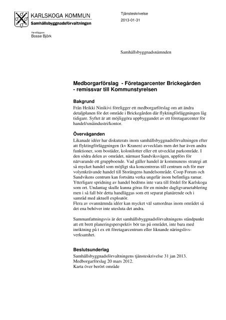 Samhällsbyggnadsnämnden 2013-02-08.pdf - Karlskoga kommun