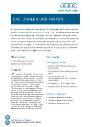 CAC: ZAHLEN UND FAKTEN - Chemieanlagenbau Chemnitz GmbH