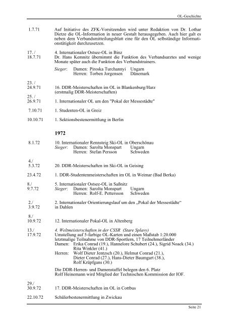 38 Jahre OL in der DDR - SV Wissenschaft Quedlinburg e.V.