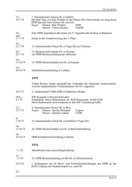 38 Jahre OL in der DDR - SV Wissenschaft Quedlinburg e.V.