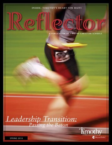 Leadership Transition: - Timothy Christian Schools