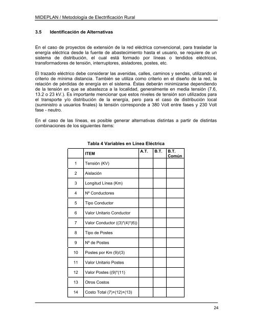 evaluacin de proyectos de electrificacin rural - Sistema Nacional de ...