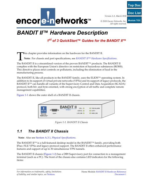 BANDIT II? Hardware Description - Encore Networks