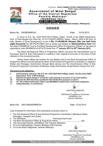 Sub-allotment order of Admin exp dt 12.03.2013 - nrega, paschim ...
