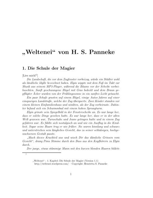 Welteneiâ von H. S. Panneke