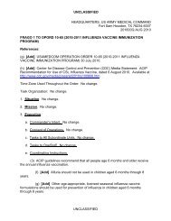 FRAGO I OPORD 10-65 2010-2011 Influenza Vaccine Immunization ...