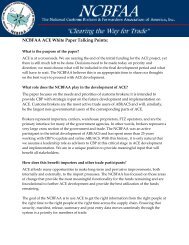 NCBFAA ACE White Paper Talking Points