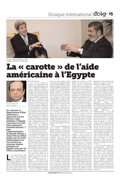 Fr-16-06-2013 - AlgÃ©rie news quotidien national d'information