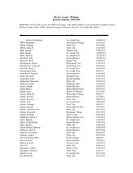 Berrien County, Michigan Returns of Deaths, 1910-1919 Note: Most ...