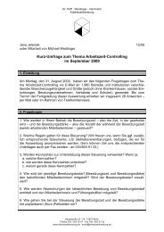 Kurz-Umfrage zum Thema Arbeitszeit-Controlling im September 2009
