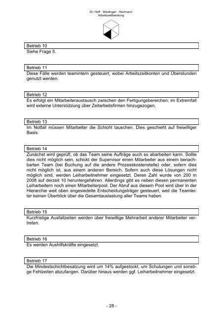 Kurz-Umfrage zum Thema Arbeitszeit-Controlling im September 2009