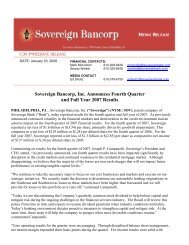 Sovereign Bancorp, Inc. Announces Fourth Quarter and Full Year ...