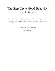 The Step Up to Good Behavior Level System - Department of ...