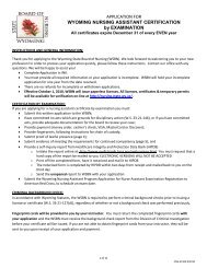 application for - Wyoming State Board of Nursing