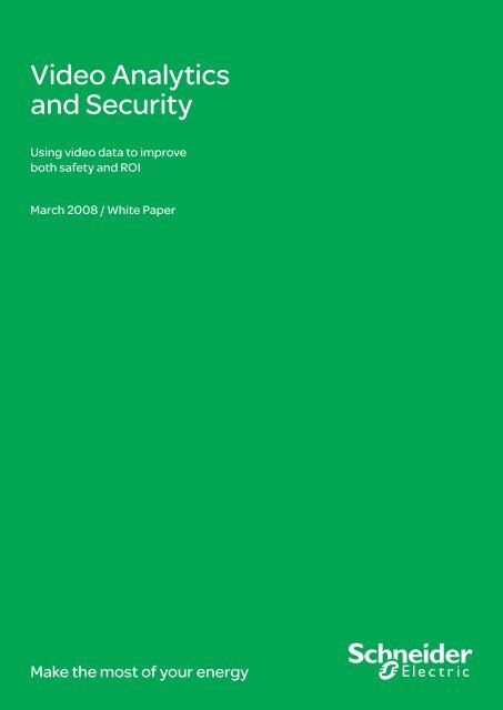 Video Analytics and Security PDF 125KB - Schneider Electric
