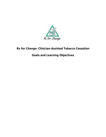 Rx for Change: Clinician-Assisted Tobacco Cessation Goals and ...