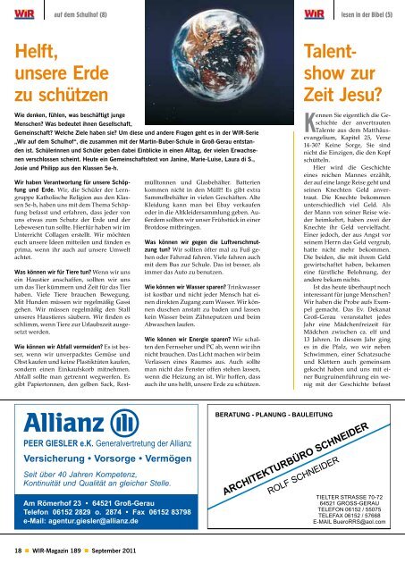 Talent- show zur Zeit Jesu? Kennen - Das WIR-Magazin im Gerauer ...