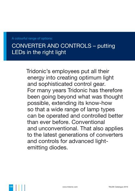 T Catalogue 2010 - Tridonic