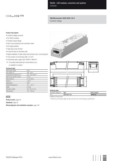 T Catalogue 2010 - Tridonic