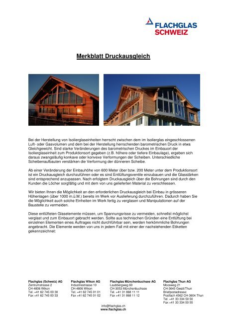 Merkblatt Druckausgleich (PDF 719 KB) - Flachglas Schweiz