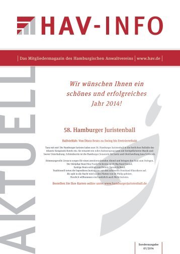 HAV Info Aktuell 1_2014 - Hamburgischer Anwaltverein eV