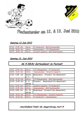 Samstag 12.Juni 2010 -  SV Pfrondorf/Mindersbach
