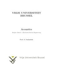 VRIJE UNIVERSITEIT BRUSSEL Acoustics - the Dept. of ...