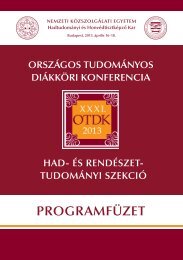 programfÃ¼zet - HadtudomÃ¡nyi Ã©s HonvÃ©dtisztkÃ©pzÅ Kar - Nemzeti ...