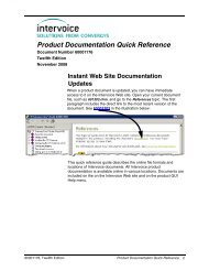 Product Documentation Quick Reference - Intervoice