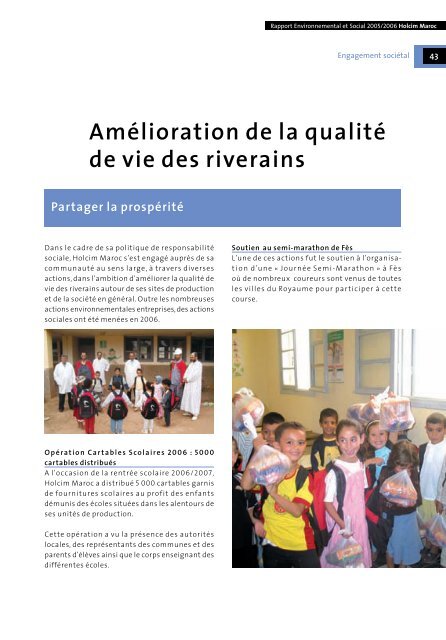 Rapport Environnemental et Social 2005/2006 Holcim Maroc